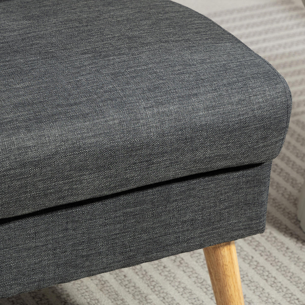 2-SITZER-SOFA DE-06564 getuftete Rückenlehne, dicke Polsterung, Grau - Dunkelgrau, Holz/Textil (118/90/68cm) - ComfortXL