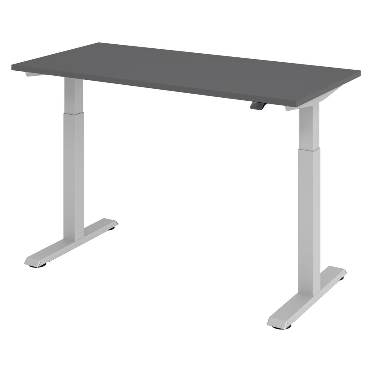 SCHREIBTISCH elektrisch XMST (Mini) 140/67/72 cm in Graphitfarben - Graphitfarben, Holzwerkstoff (140/67/72cm) - bümö