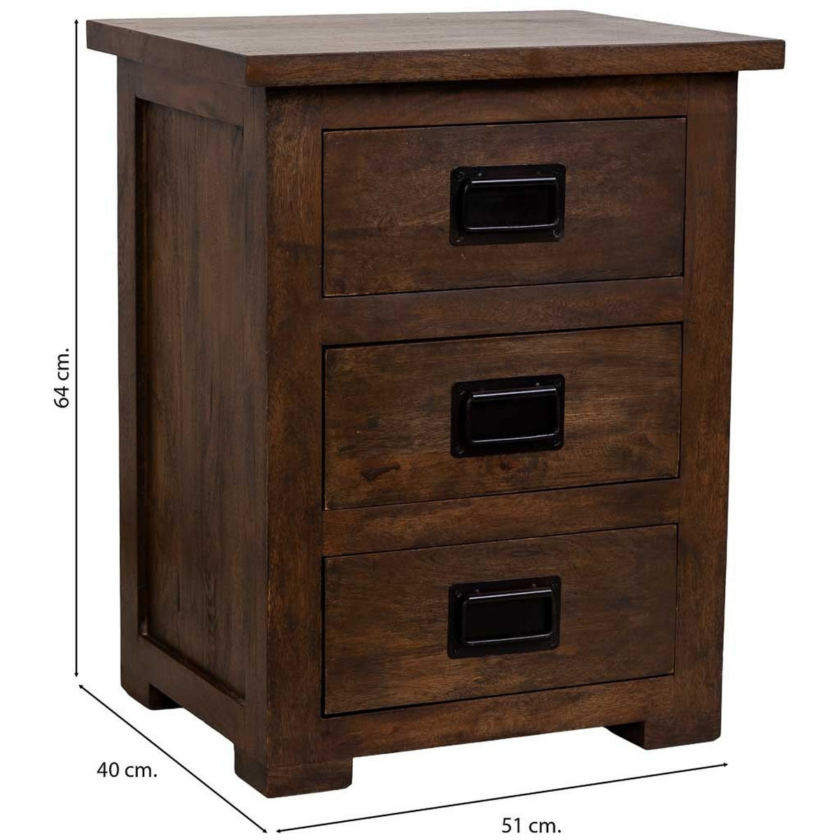 BEISTELLTISCH aus holz 51x40x64cm - Braun, Holz (51/64/40cm) - Wanderlust