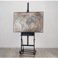 GEMÄLDE Welt auf Leinwand Schattenfugenrahmen Grau 140x100 cm - Grau, Holz (140/100cm) - YS-art gallery