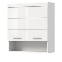 HÄNGESCHRANK weiß Hochglanz 74 x 79 cm, Badschrank hängend - Weiß Hochglanz/Silberfarben, Holzwerkstoff/Kunststoff (74/79/24cm) - Inn.Furn