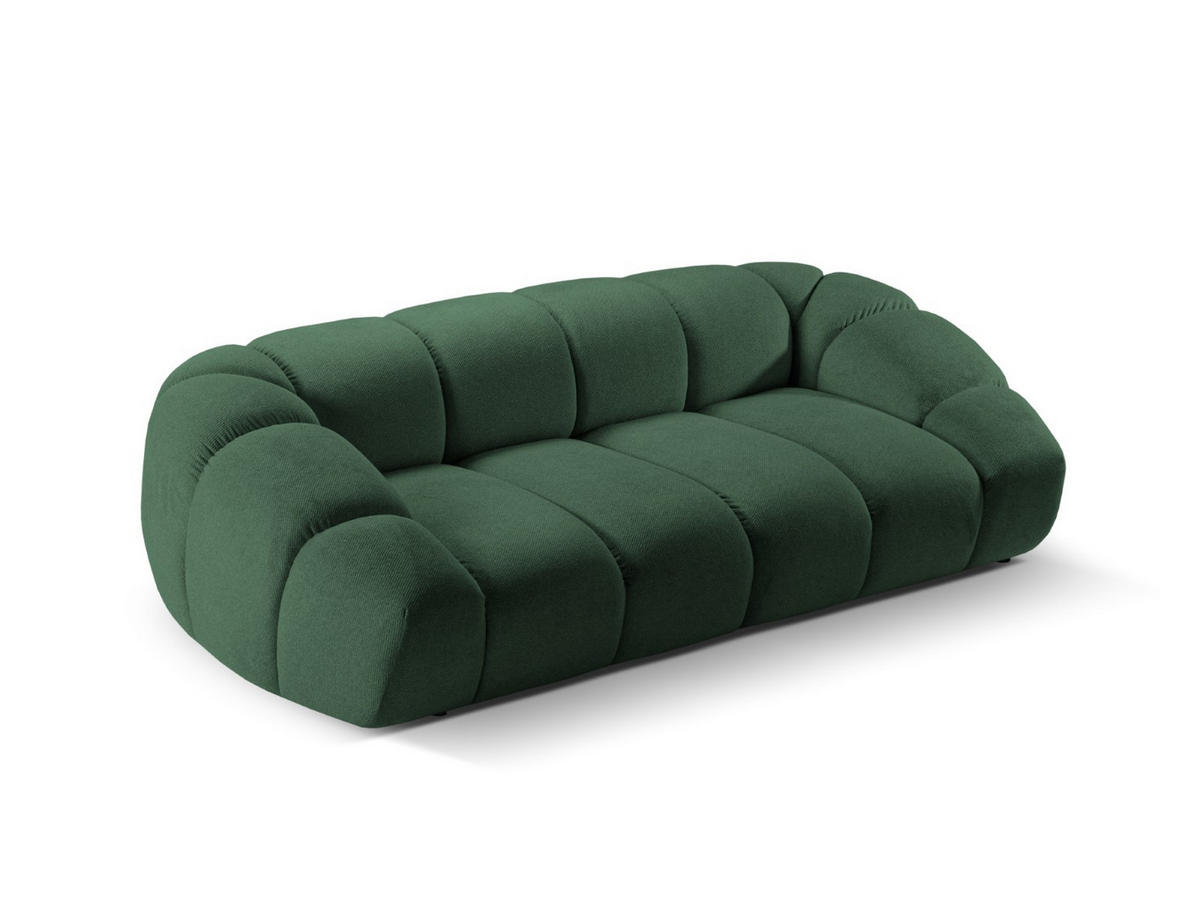 SOFA Diana aus Strukturierter Samt grün 3 Sitzplätze - Grün, Textil (114/72/234cm) - Micadoni