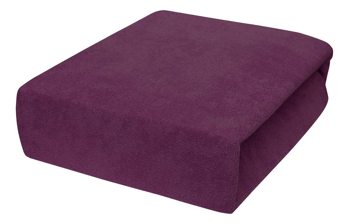 SPANNBETTLAKEN 160/200 cm, Frottee Elastisch 100 % Baumwolle Pflaume - Pflaume, Textil (160/200cm) - Best For Home