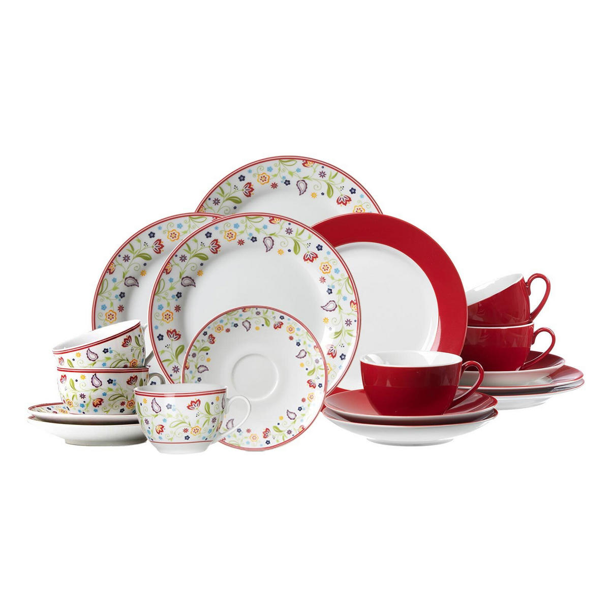 KOMBISERVICE Shanti Doppio bunt 18er Set - Multicolor, Keramik (1/1/1cm) - Ritzenhoff Breker