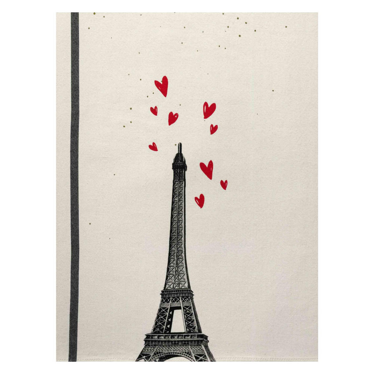 GESCHIRRTUCH Eiffel Cœurs ekrü 50 x 70 cm - Weiß, Textil (70/50cm)