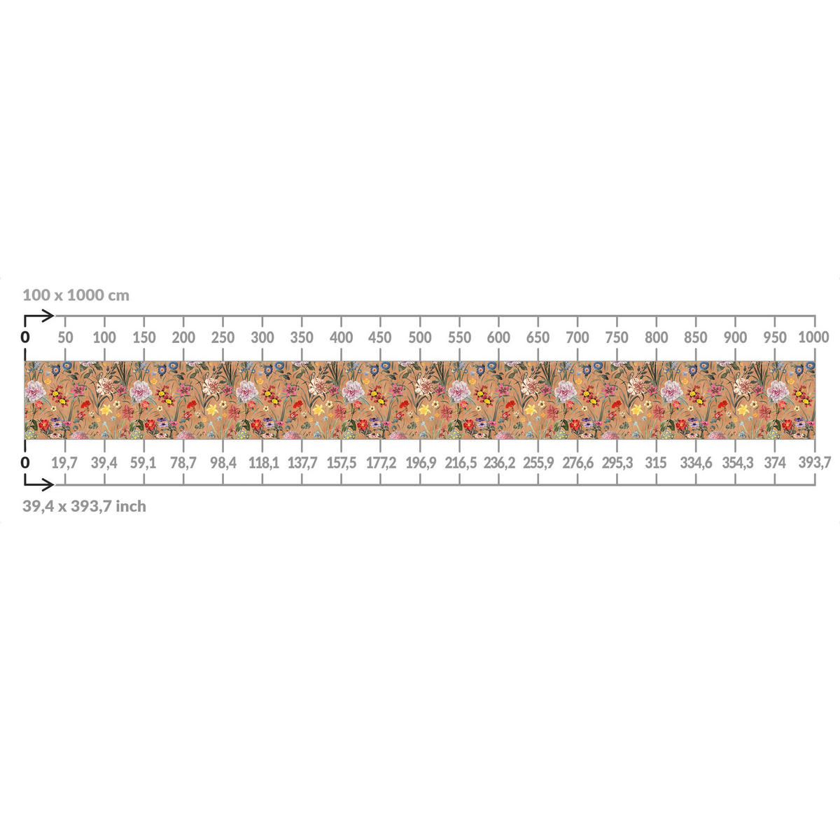 BALKON SICHTSCHUTZ Wildblumenmuster 600/100 cm - Braun, Kunststoff (600/100cm) - Bilderwelten