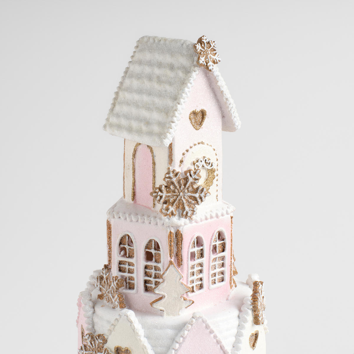 DEKOFIGUR Led SWEETHOUSE, 41 x 23 cm, Rosa, Beleuchtet Weihnachtsfigur, Weihnachtsdeko, Deko Wohnzimmer, Winter Christmas, XMAS Geschenk - Hellrosa, Kunststoff (23/41/23cm) - home&you