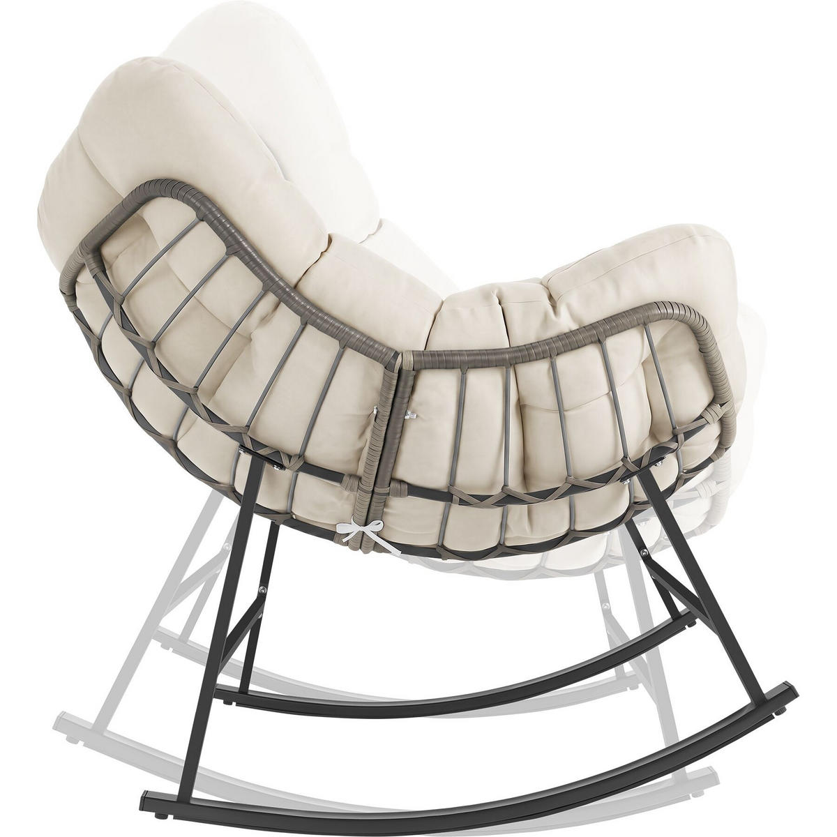 SCHAUKELSTUHL Tami, 93 x 99,5 x 89 cm, beige - Beige, Kunststoff (93/89/99.5cm) - tectake