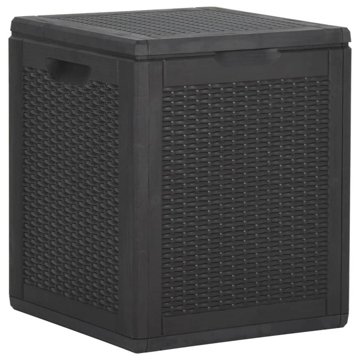 GARTEN-AUFBEWAHRUNGSBOX 90 L Schwarz PP Rattan - Schwarz, Kunststoff (43/51/44cm) - furnicato