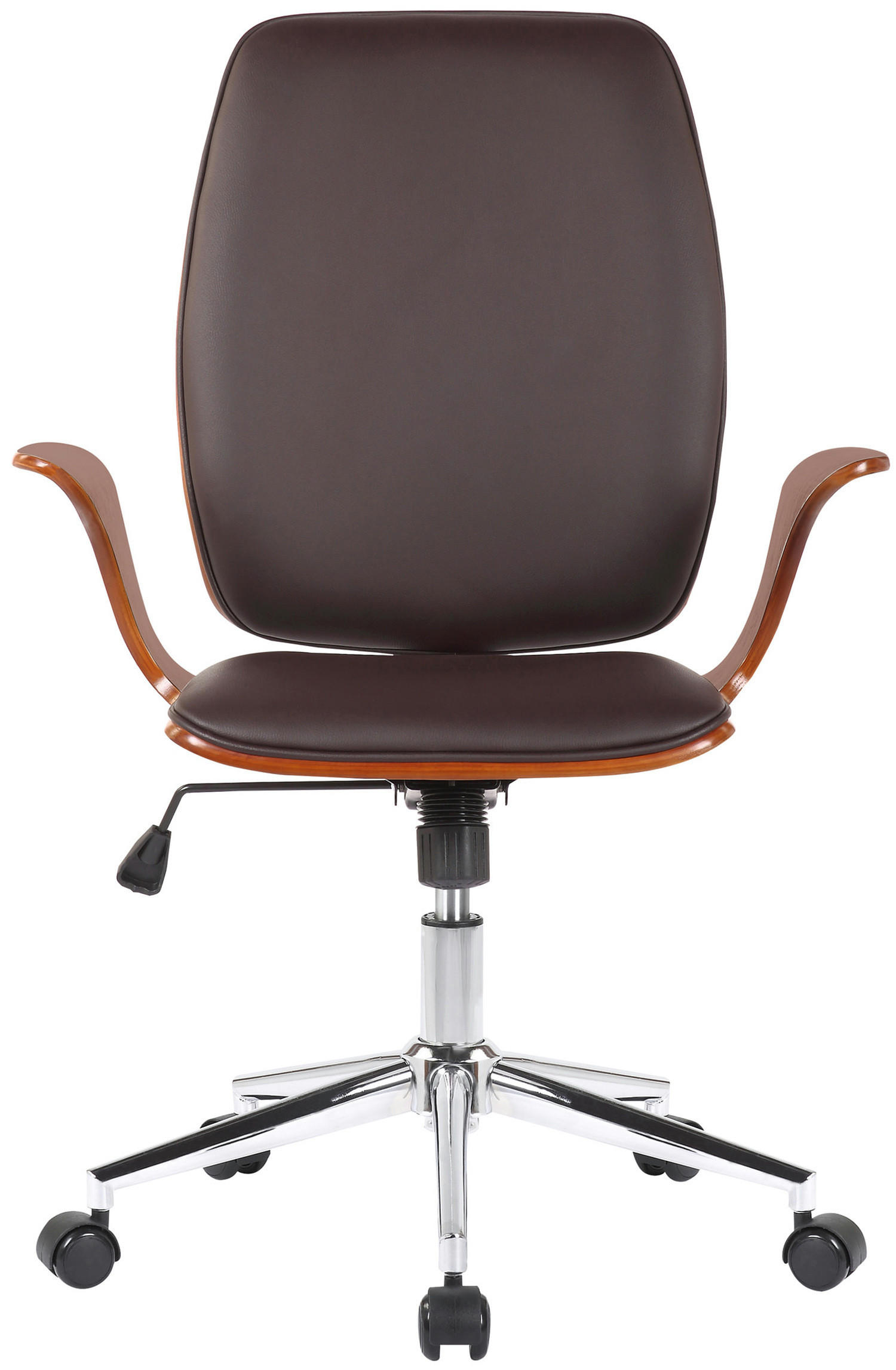 BÜROSTUHL Burton, Kunstleder Walnuss/Braun - Braun, Textil/Metall (67/101/68cm) - TPFLiving