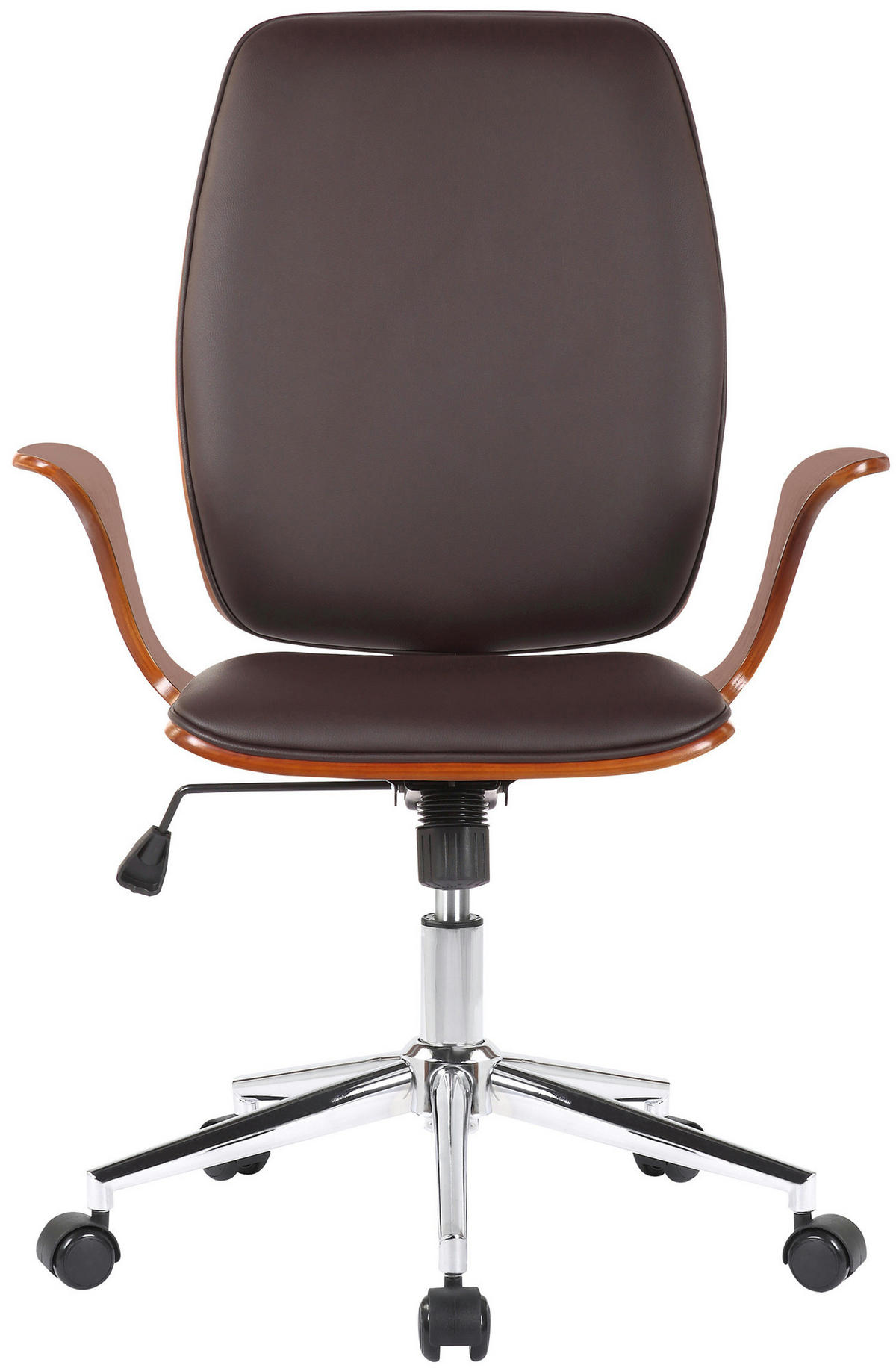 BÜROSTUHL Burton, Kunstleder Walnuss/Braun - Braun, Textil/Metall (67/101/68cm) - TPFLiving