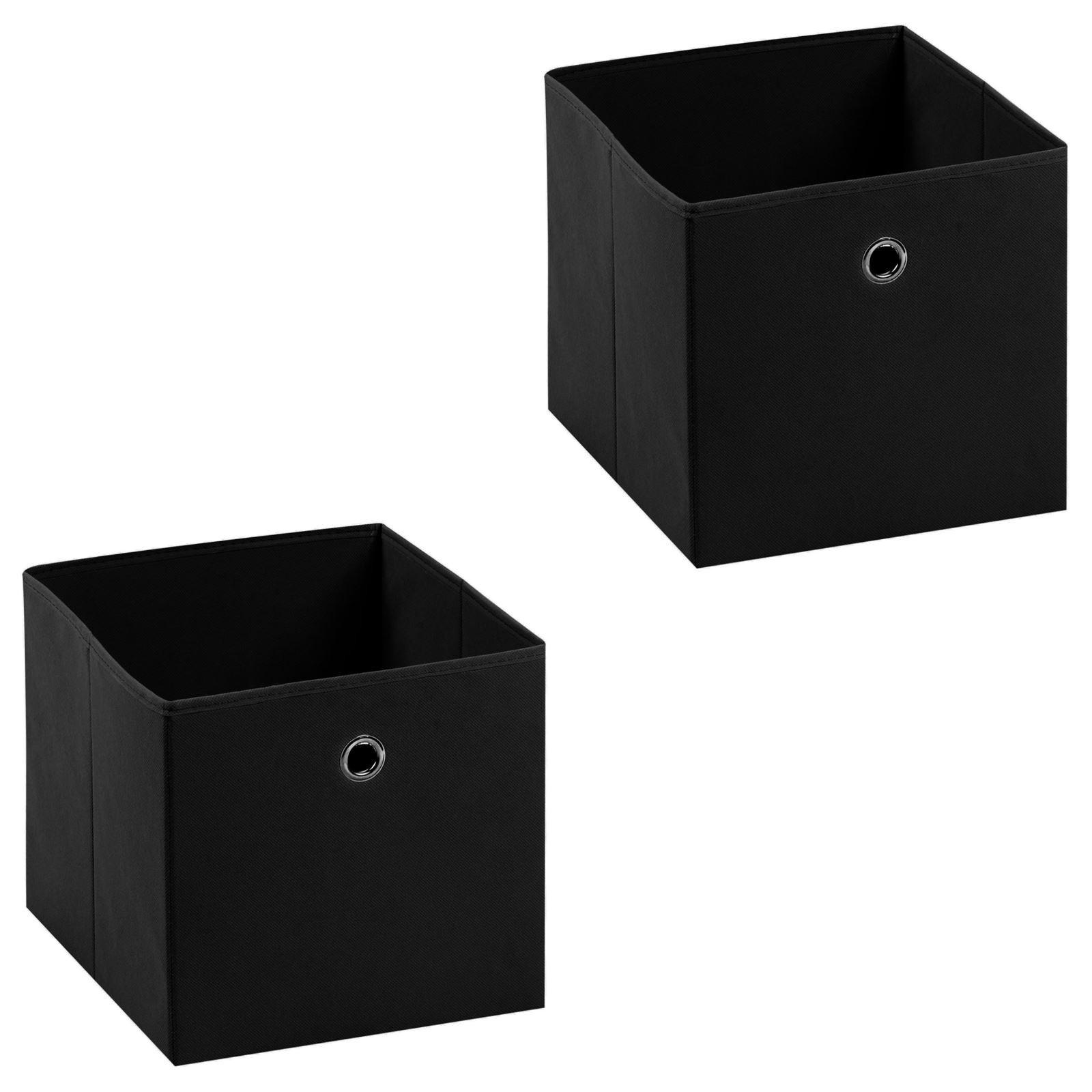 FALTBOX ELA 2ER-SET - Schwarz, Textil (27/27/27cm) - IDIMEX