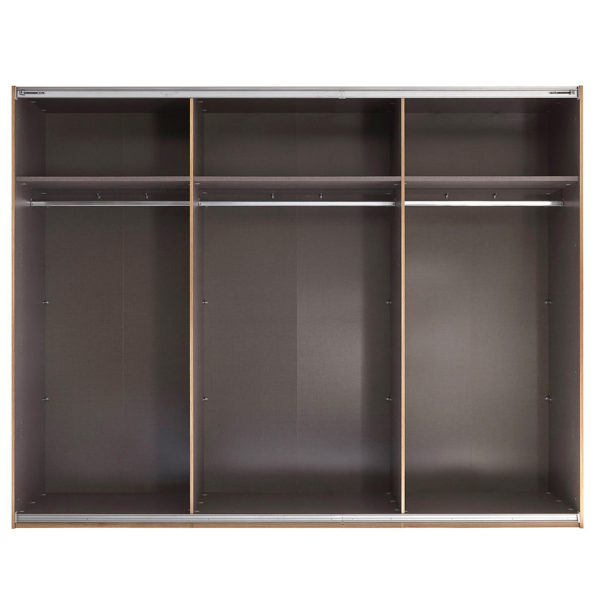 SCHWEBETÜRENSCHRANK - Eiche Mauvella Dekor - Eichefarben/Grau, Holzwerkstoff/Metall (270/210/60cm) - home24