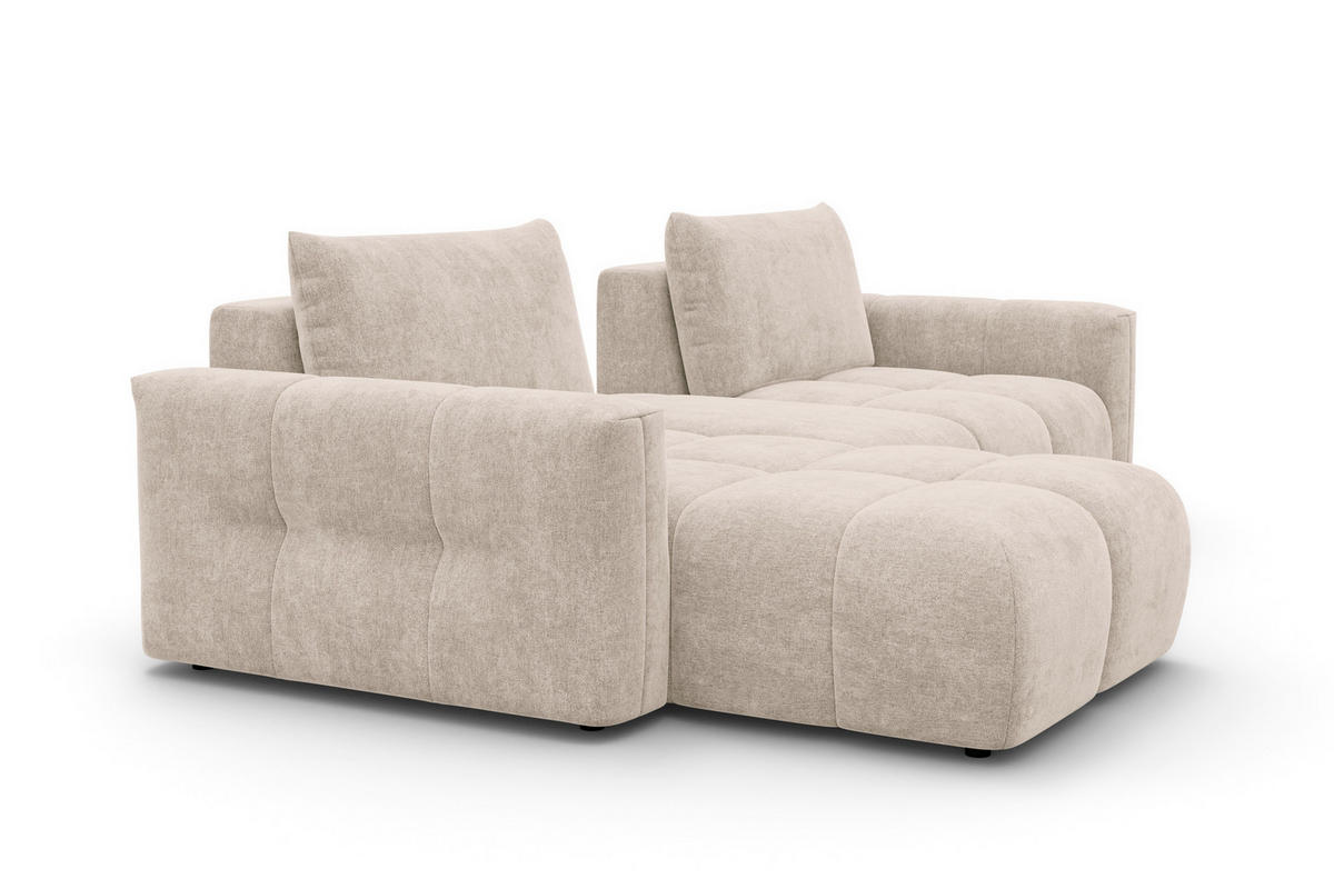 ECKSOFA VERONA 4-Sitzer LINKS, Beige - Beige/Schwarz, Holz/Textil (282/173cm) - Courtois Laville