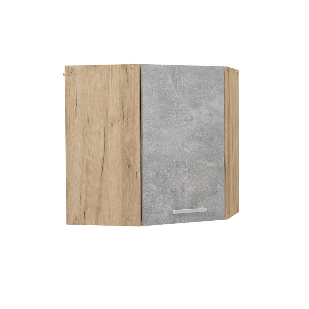 ROHOVÝ VĚŠÁK NA STĚNU R-Line Beton - šedá/medově dubová, kompozitní dřevo (57/60/34.1cm) - Vicco