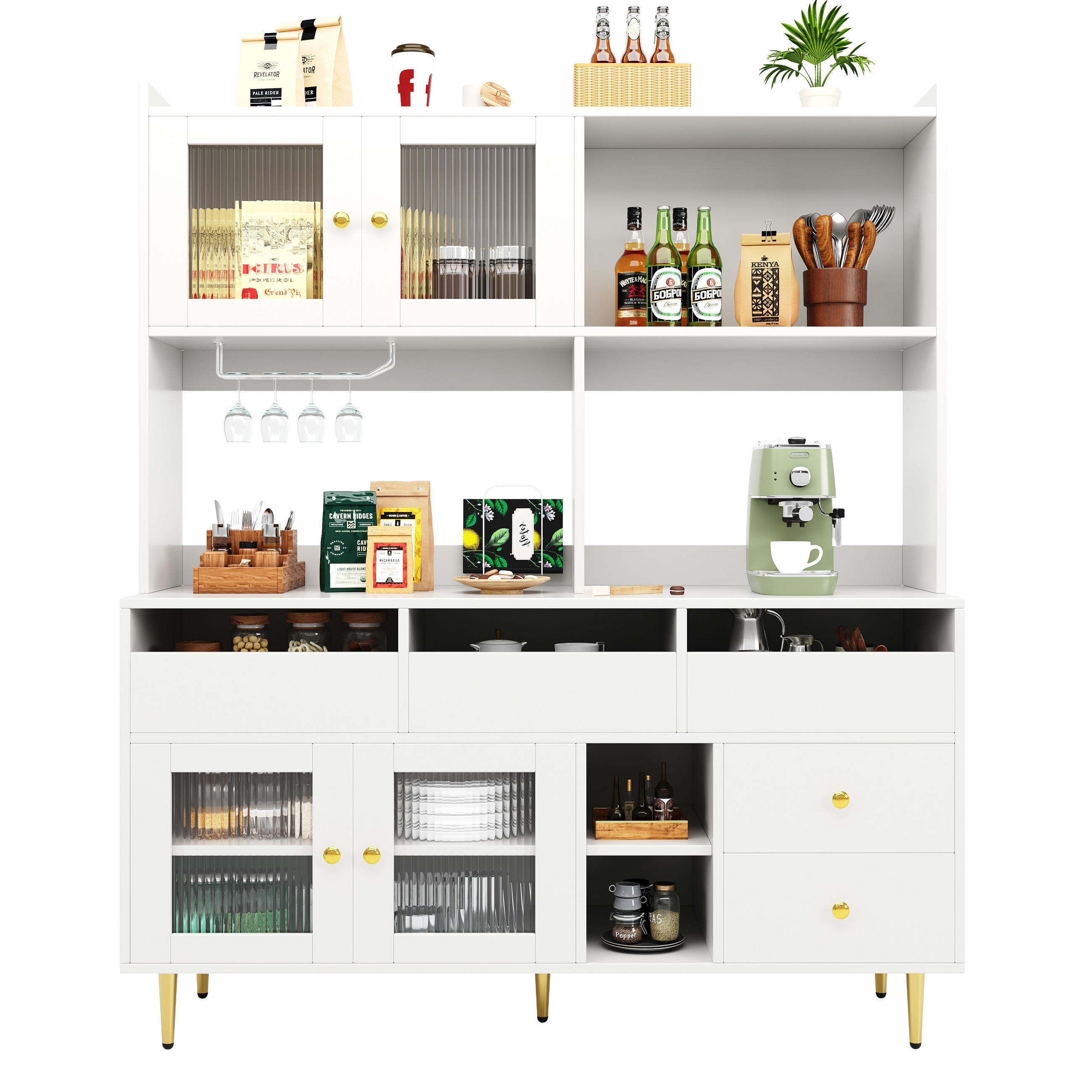 HOCHSCHRANK 145x39x171cm Esszimmer Weiß - Weiß, Holzwerkstoff (145/171/39cm) - FLIEKS