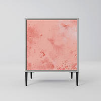 SIDEBOARD CRANE DANCE, Grau, 57,5x42x72,5 cm, Schwarze Metallfüße - Multicolor/Schwarz, Holzwerkstoff/Metall (57.5/72.5/42cm) - SpaceRebels
