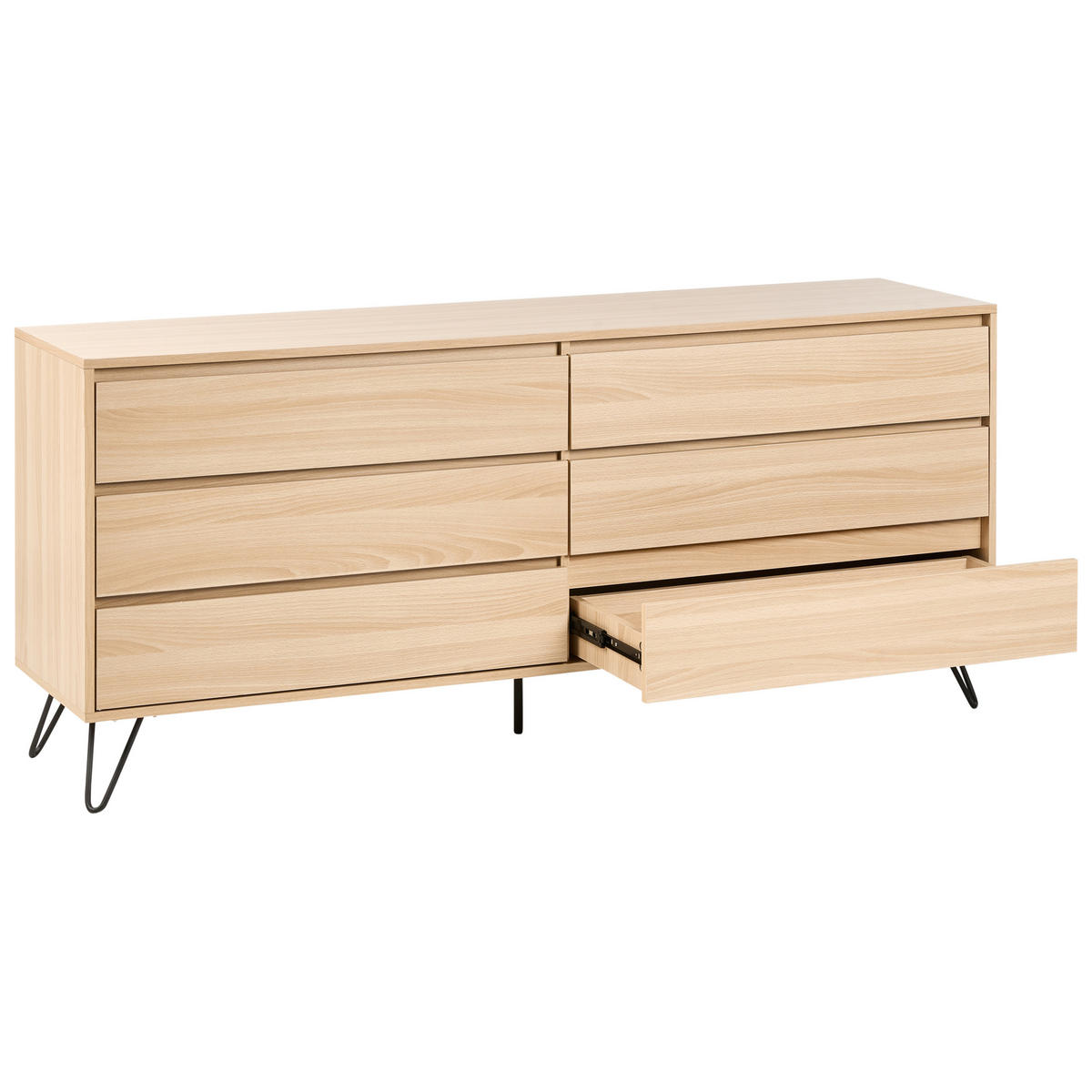 KOMODA s 6 zásuvkami Světle hnědá Cardigan - světle hnědá, kompozitní dřevo (160/70/40cm) - Beliani