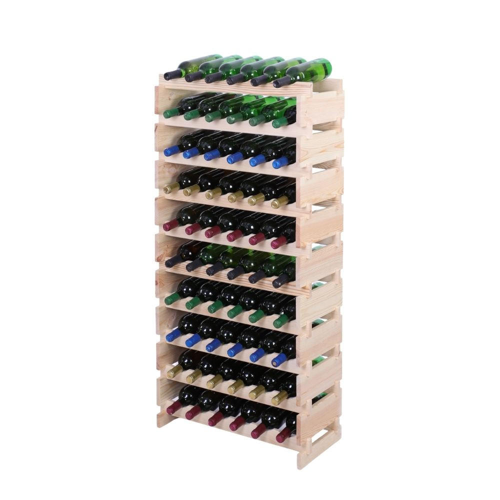 WEINREGAL VINOTECA FLEX PRO HxBxT 135x65x28cm 60 Flaschen auf 10 Ebenen Natur unbehandelt - Naturfarben, Holz (65/135/28cm) - PROREGAL