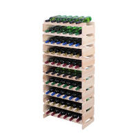 WEINREGAL VINOTECA FLEX PRO HxBxT 135x65x28cm 60 Flaschen auf 10 Ebenen Natur unbehandelt - Naturfarben, Holz (65/135/28cm) - PROREGAL
