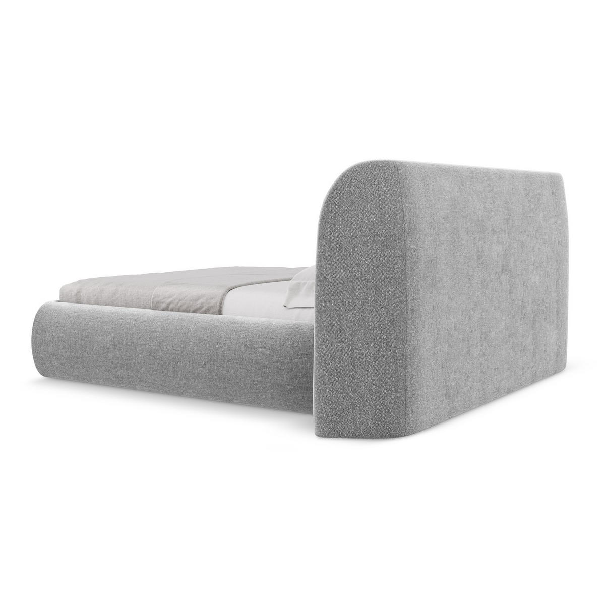 POLSTERBETT mit Bettkasten und Lattenrost 230x215 Grau - Hellgrau/Schwarz, Kunststoff/Textil (180/200cm) - LaMiaSofa