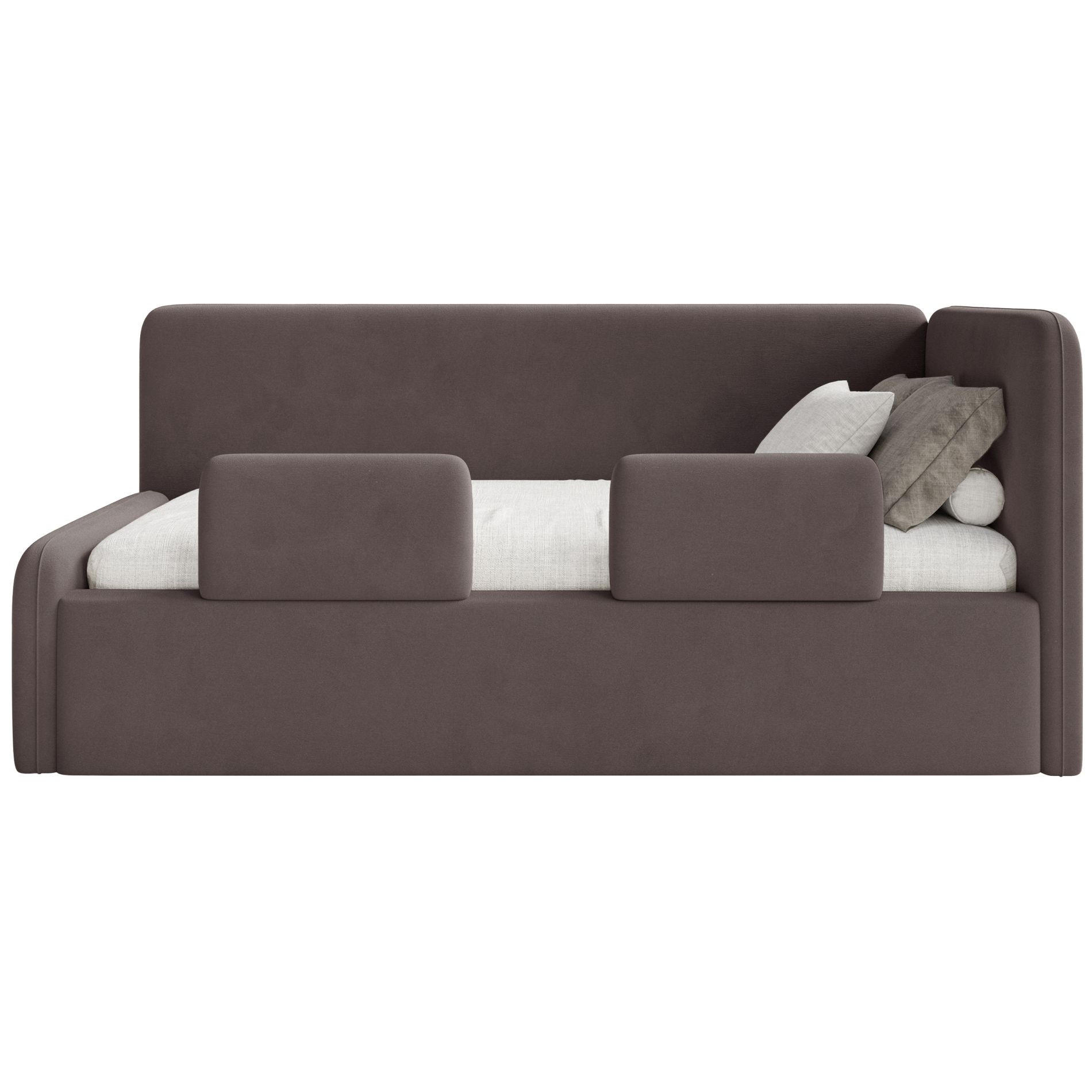 KINDERBETT Fanko Samt Braun 90x200 cm - Schwarz/Braun, Kunststoff/Textil (90/200cm) - Selsey
