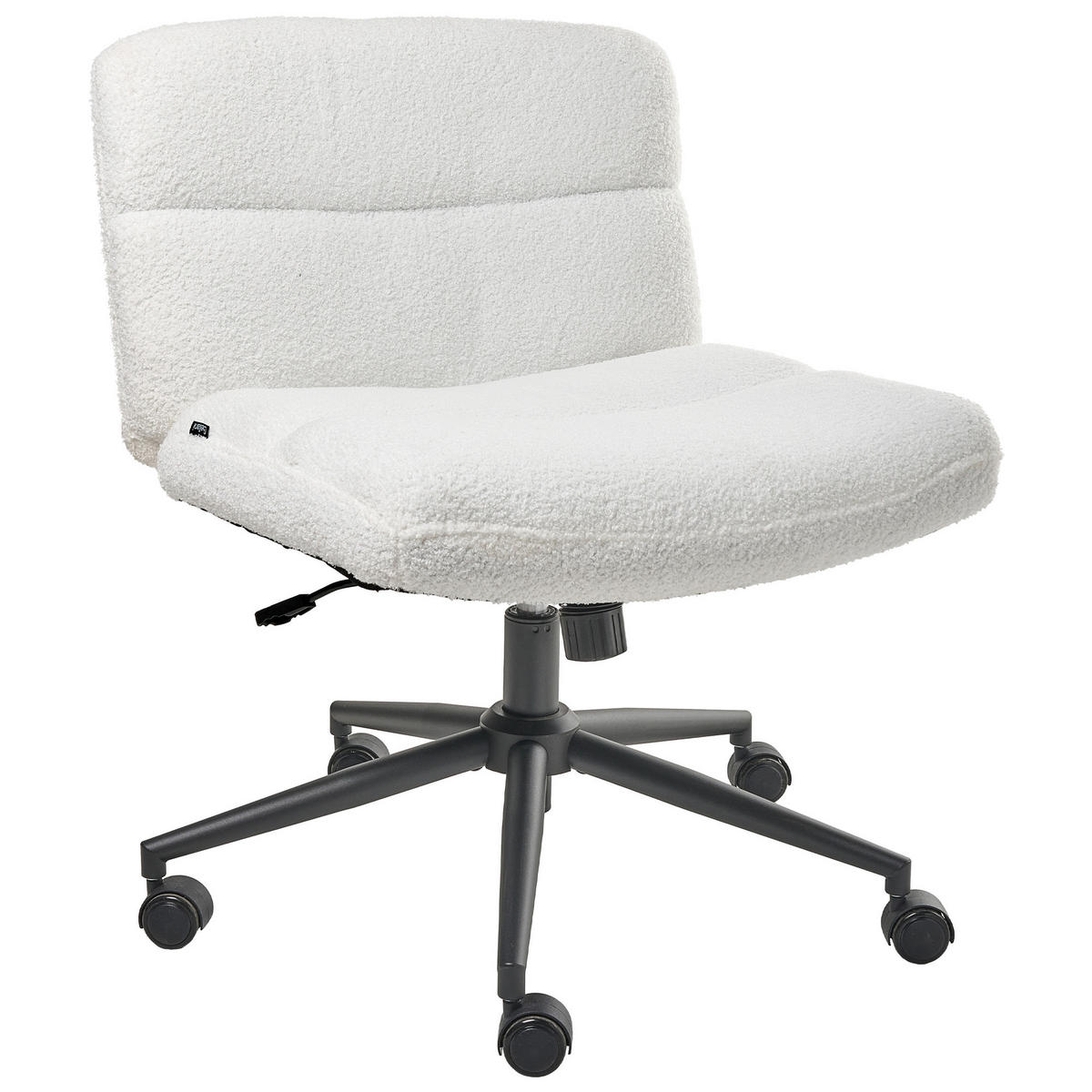 SCHREIBTISCHSTUHL Bouclé Weiß Catlin - Weiß, Textil (64/80/68cm) - Beliani