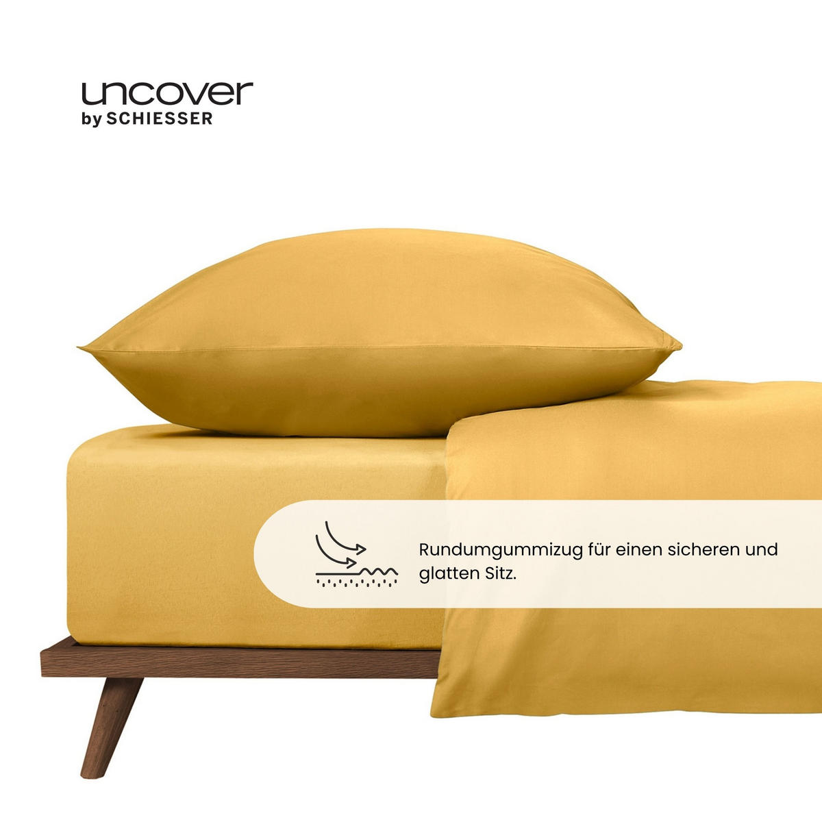 SPANNBETTLAKEN New Jersey - 100% Baumwolle - 100x200 cm - Senf - Hellbraun, Textil (100/200cm) - Uncover by Schiesser
