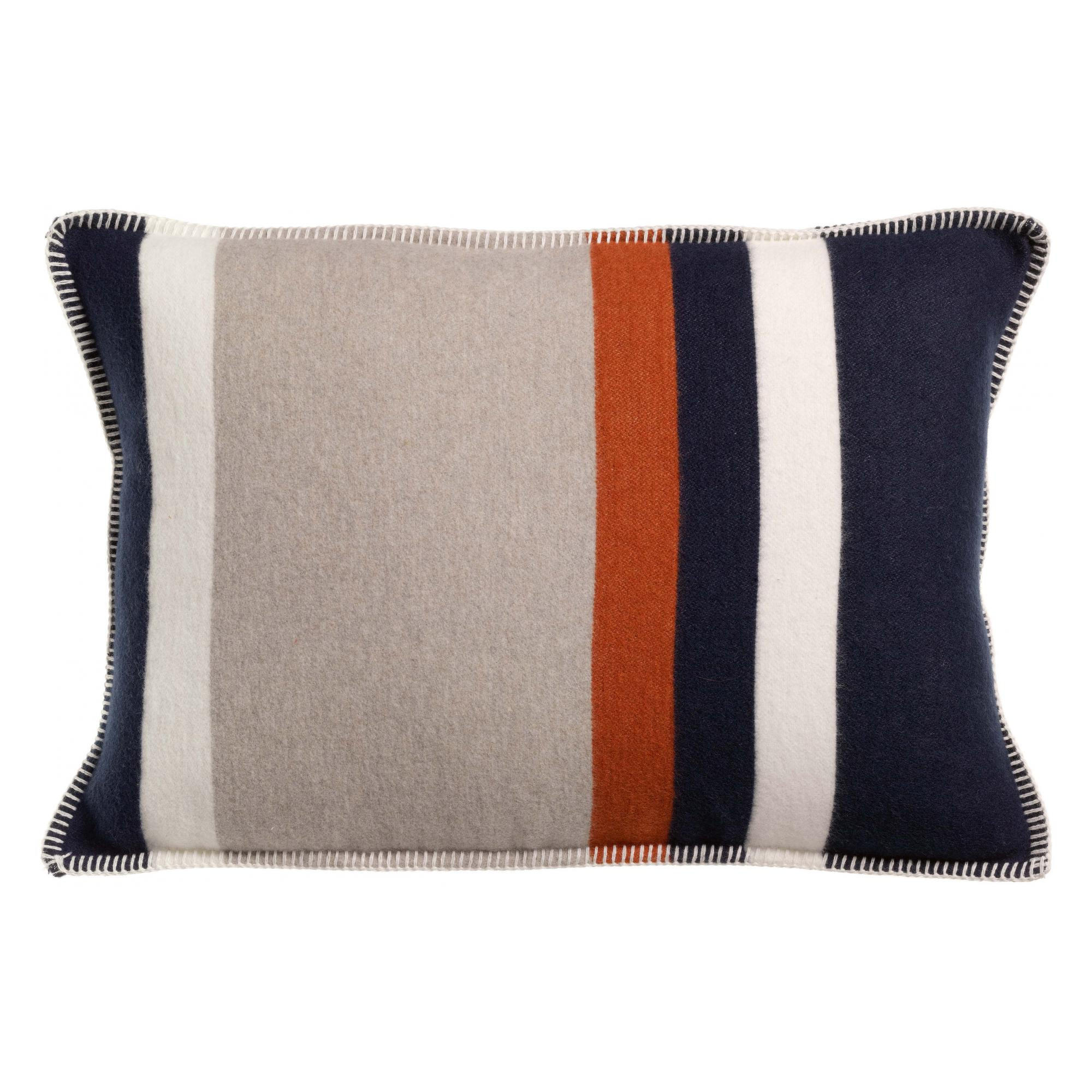 RECYCELTES JACQUARD-KISSEN Gioia marine 40 x 65 cm - Dunkelblau, Textil (40/65cm) - Vivaraise