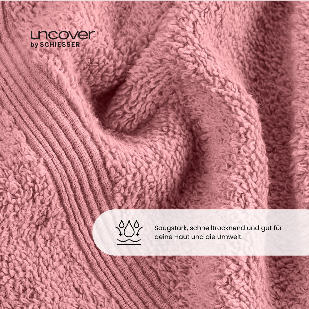 HANDTUCHSET Brooklyn - 4-teilig - 50x100cm - Malve - Mauve, Textil (50/100cm) - Uncover by Schiesser