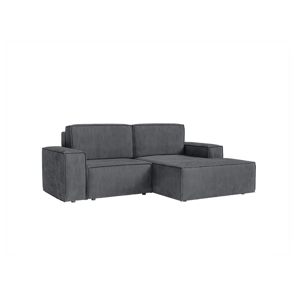 ECKSOFA KOKKO MINI mit Schlaffunktion, Anthrazit - Anthrazit, Textil (240/167cm) - Fedve