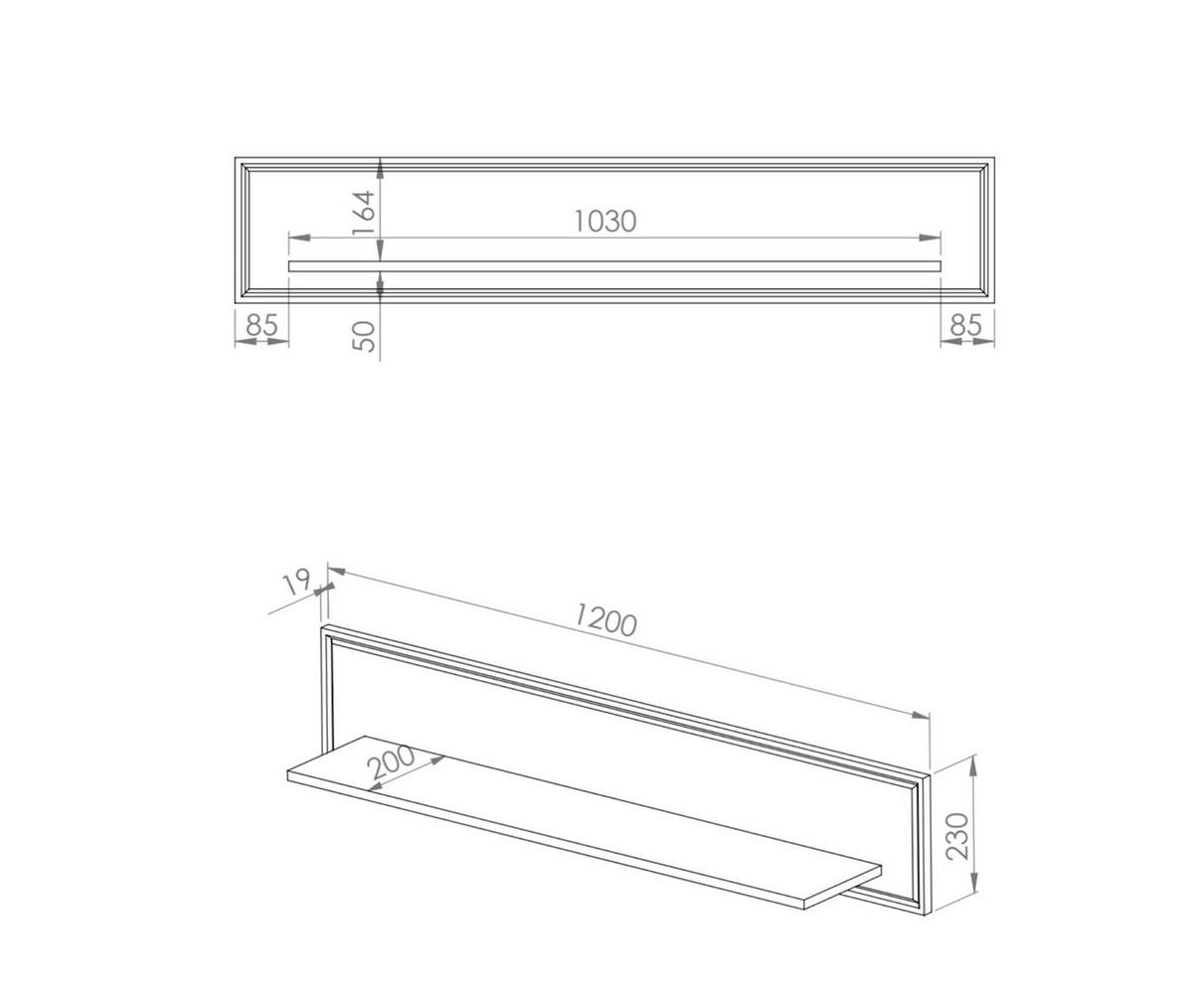 WANDREGAL GOLDIN Weiß 120x22x23 cm - Weiß, Holzwerkstoff (120/23/22cm) - FURNLUX