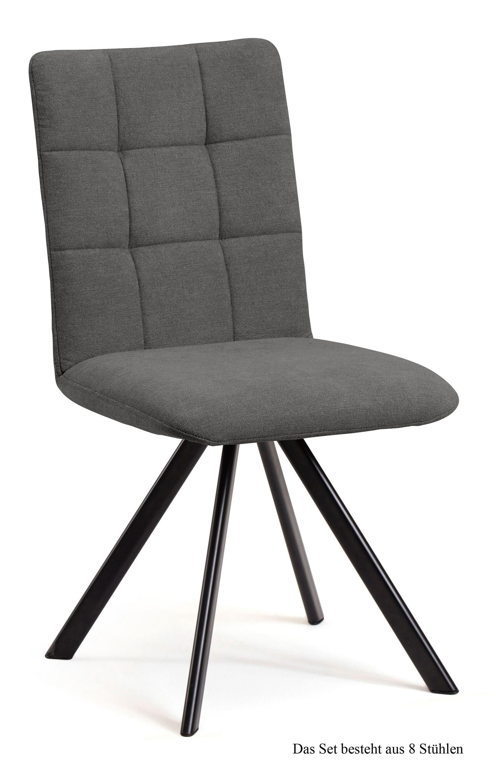ESSZIMMERSTUHL drehbar (8er-Set) Despa 47x91x60 Schwarz/Grau - Schwarz/Grau, Kunststoff (60/91/47cm) - 58aufmkessel