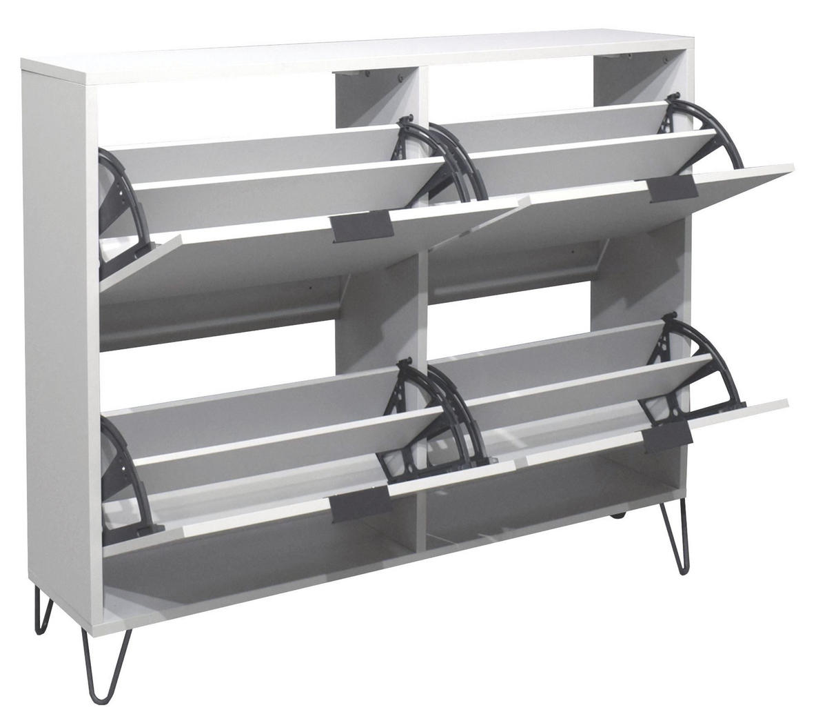 SCHUHSCHRANK Erna 120x25x101 Kreidegrau matt Lack - Hellgrau, Holzwerkstoff (120/101/25cm) - 58aufmkessel