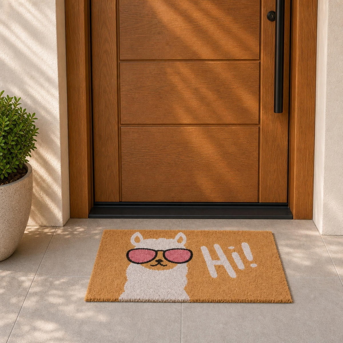 FUSSMATTE Mehrfarbig Kokos Lama 60x40 cm - Multicolor, Kunststoff/Textil (60/40cm) - Relaxdays