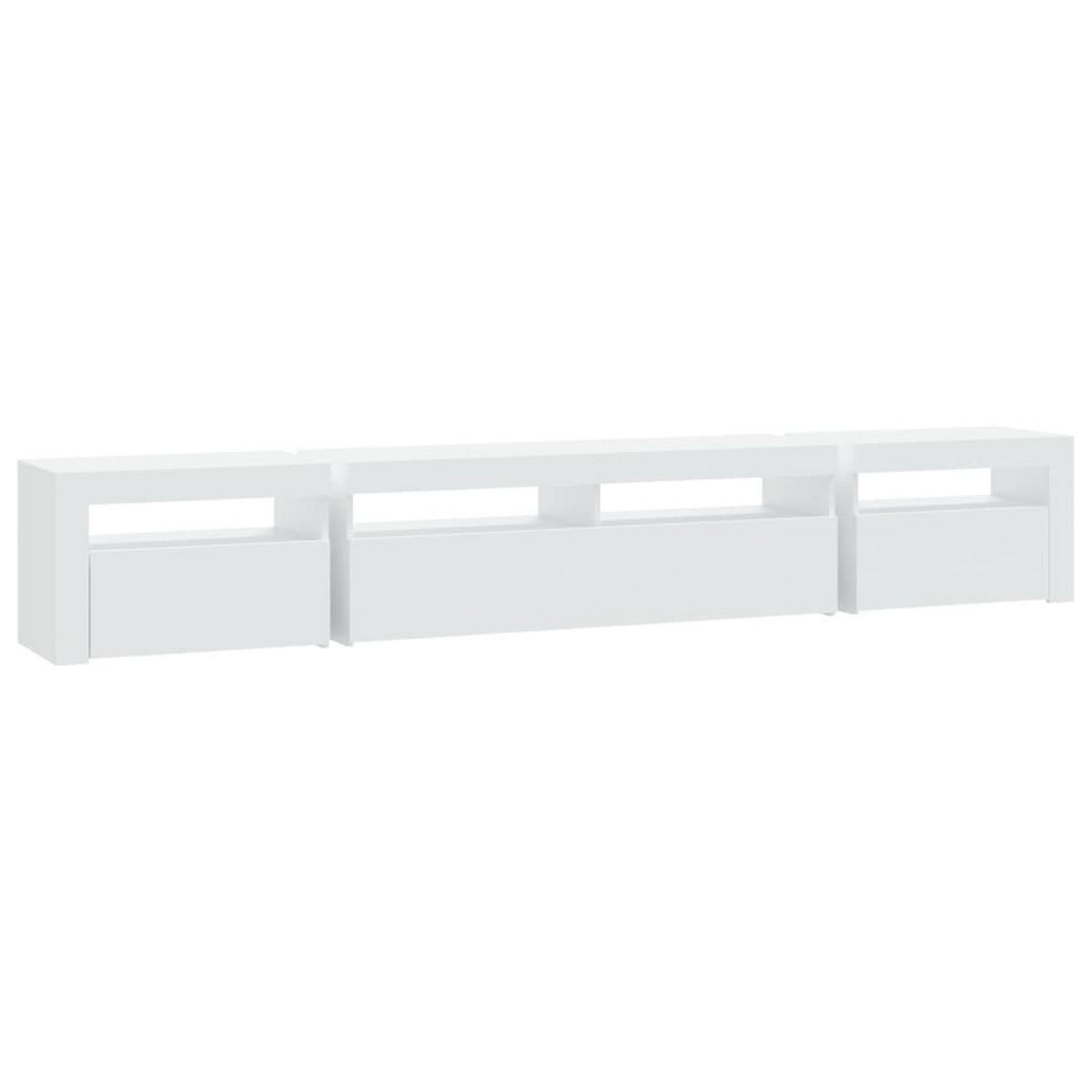 TV-SCHRANK Mit Led-Leuchten Weiss 240/35/40 Cm - Weiß, Holzwerkstoff (35/40/240cm) - vidaXL