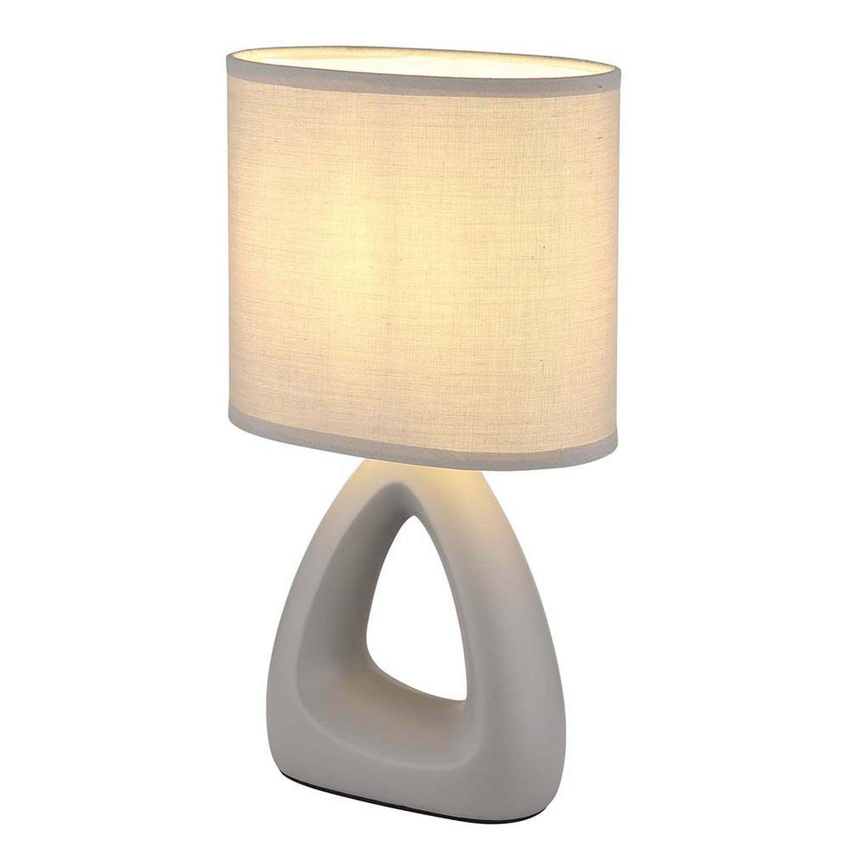 TISCHLEUCHTE Keramik Grau TRIANGLE 2er Set - Grau, Textil (17/10/30cm) - Globo Lighting