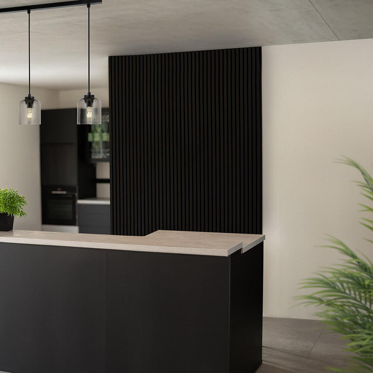 AKUSTIKPANEEL SONIC - Deep Black, 12 - Schwarz, Holzwerkstoff/Textil (40.5/80/2.2cm) - Home Deluxe