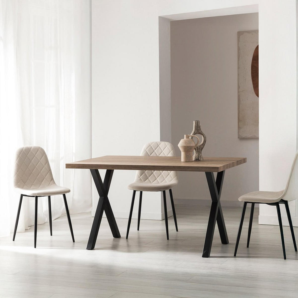 ESSTISCH Parks Schwarz 135 cm x 75 cm - Schwarz, Holzwerkstoff (80/135/75cm) - Klast Home