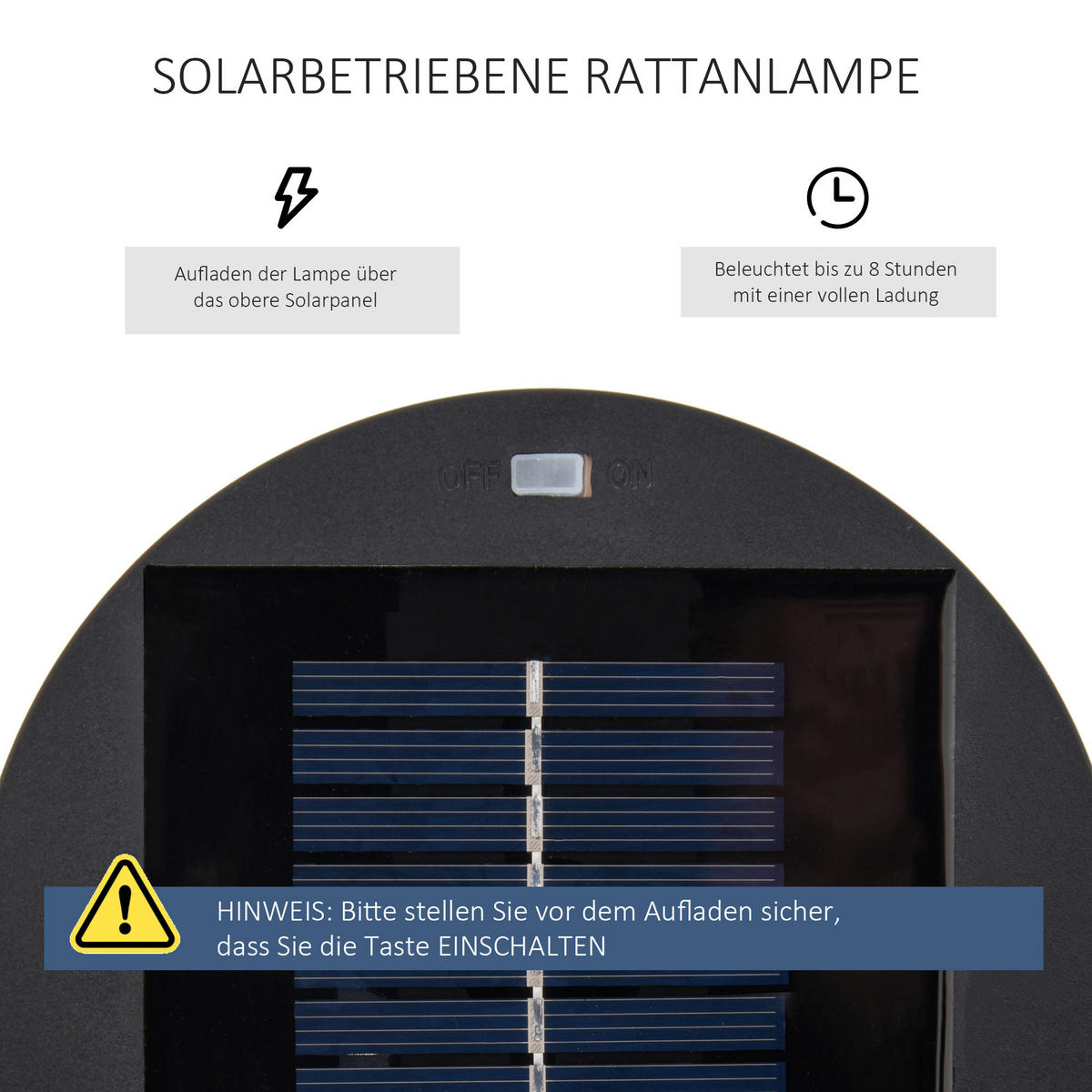 SOLARLAMPE für Balkon, Terrasse, Metall, Braun, 21,5 x 21,5 x 61 cm - Braun, Kunststoff (21.5/21.5/61cm) - Outsunny