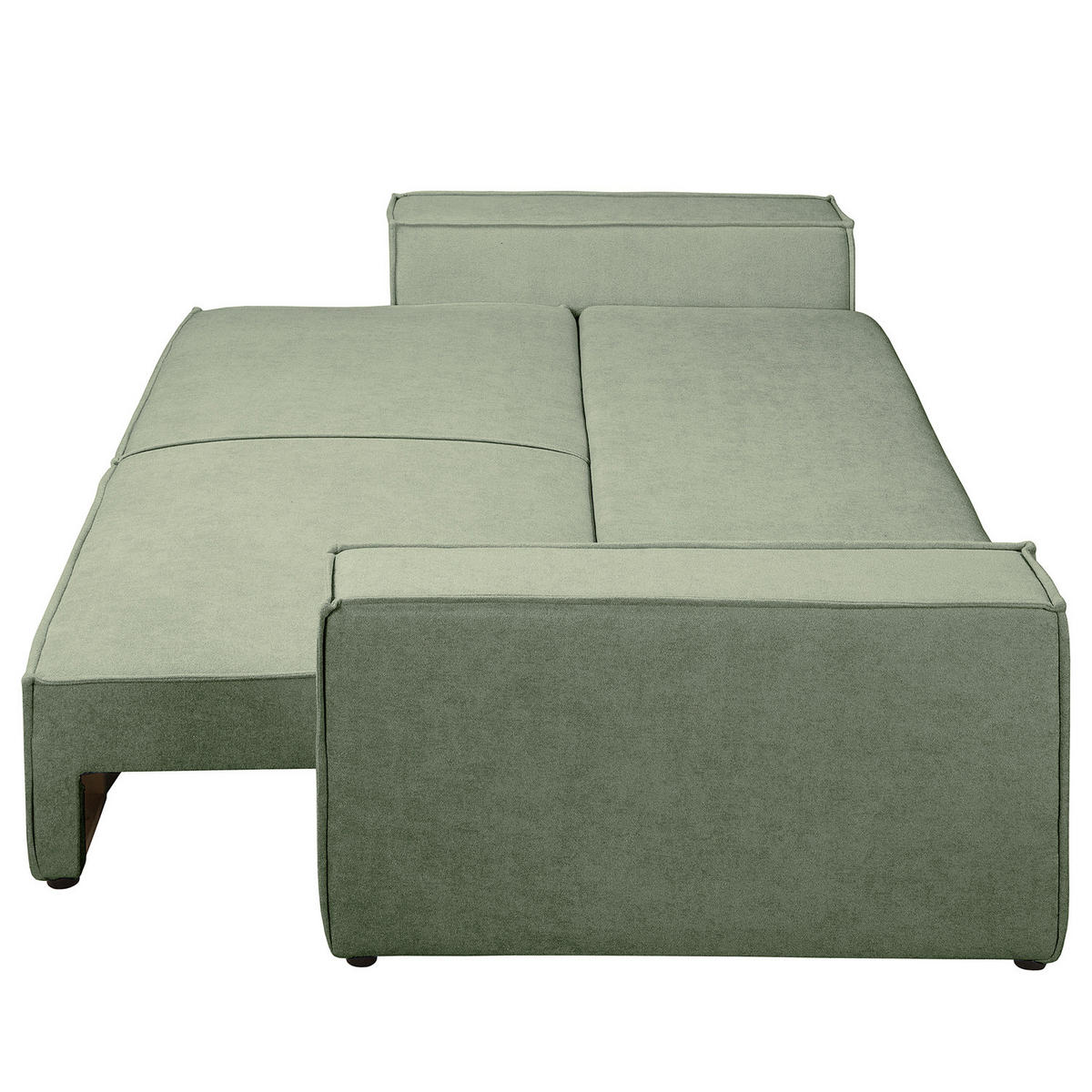 SCHLAFSOFA - Bouclé - Schwarz/Grün, Kunststoff/Textil (255/70/105cm) - home24