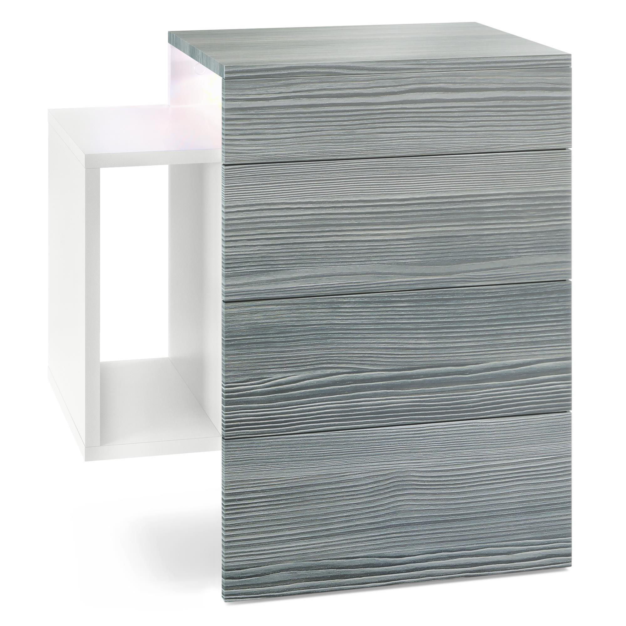 NACHTTISCH Queens Front in Avola-Anthrazit - Anthrazit, Holzwerkstoff (60/63/36cm) - Vladon