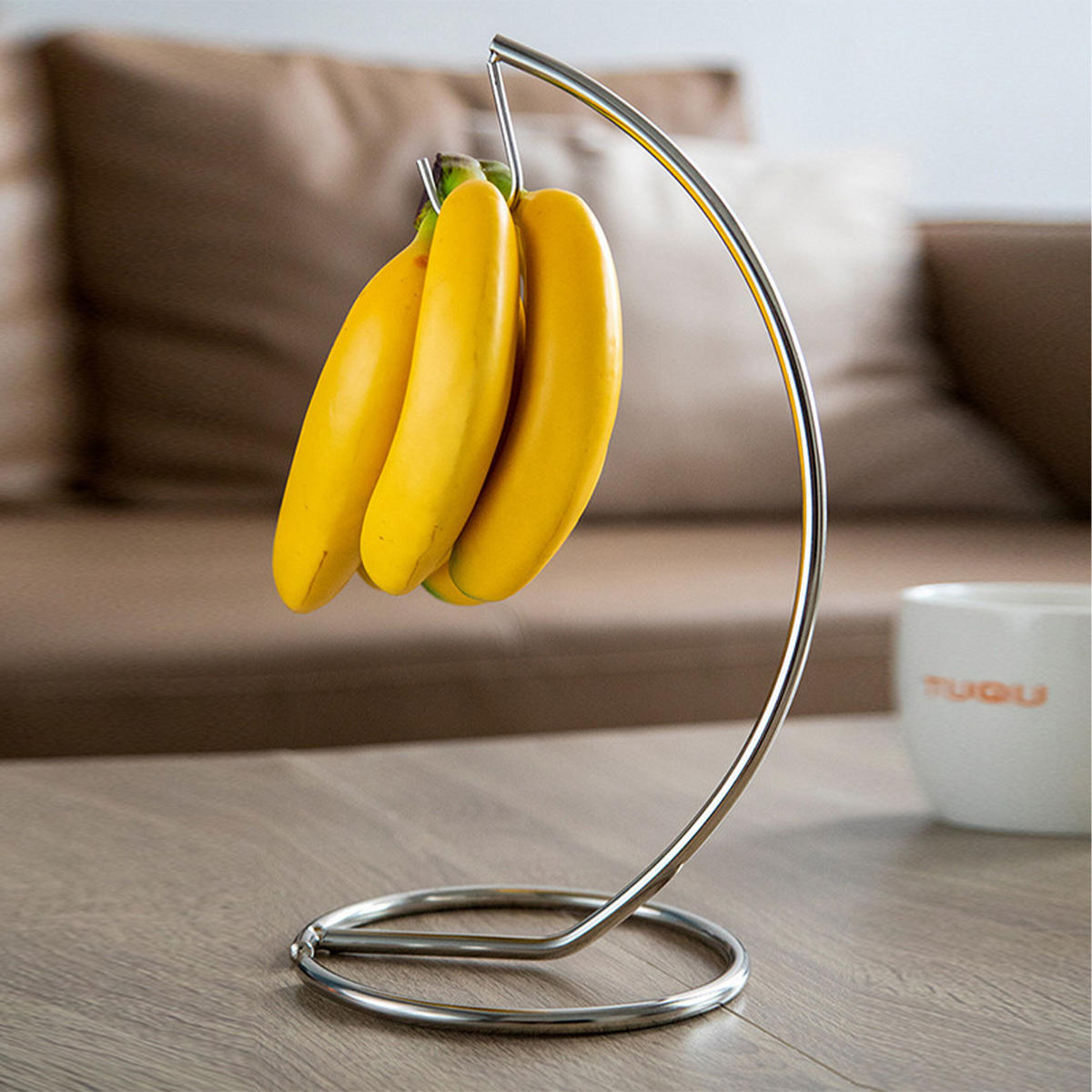 DRŽIAK na banány - strieborná, kov (16.5/34.5/16.5cm) - Relaxdays