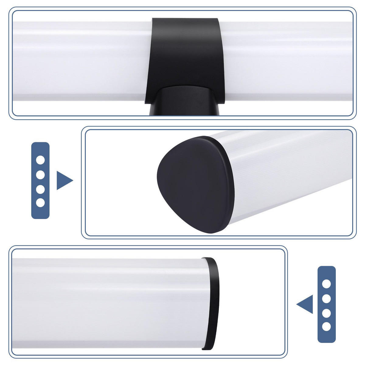 SPIEGELLEUCHTE Kiel 40/6.8/12.8 cm - Schwarz, Kunststoff (40/6.8/12.8cm) - Nettlife