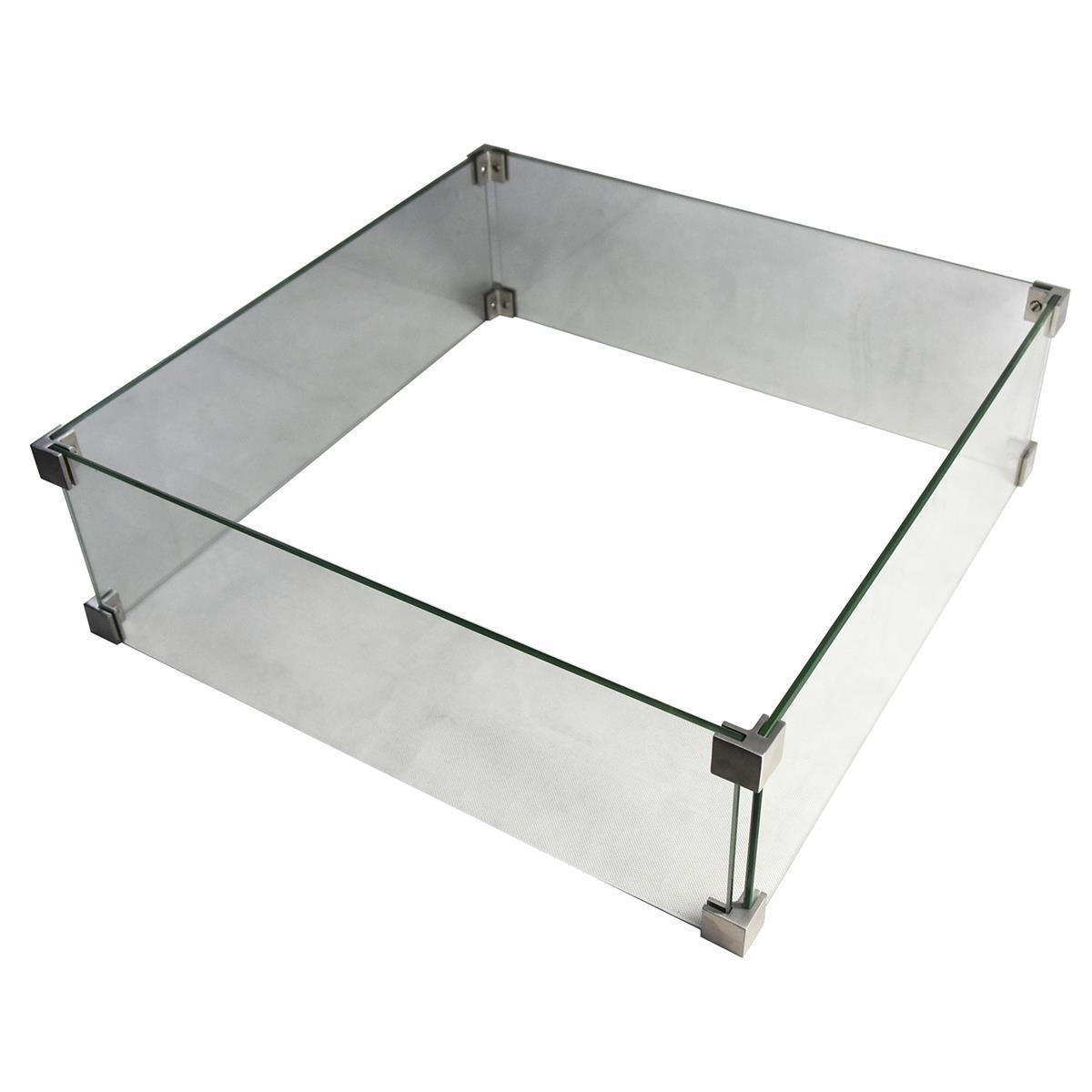 GLASUMRANDUNG für Feuerstelle Manhattan, Raung, Colima, Itasy, Birmingham, Wilton und Ridgefield - Klar, Glas (20/18/60cm) - Elementi