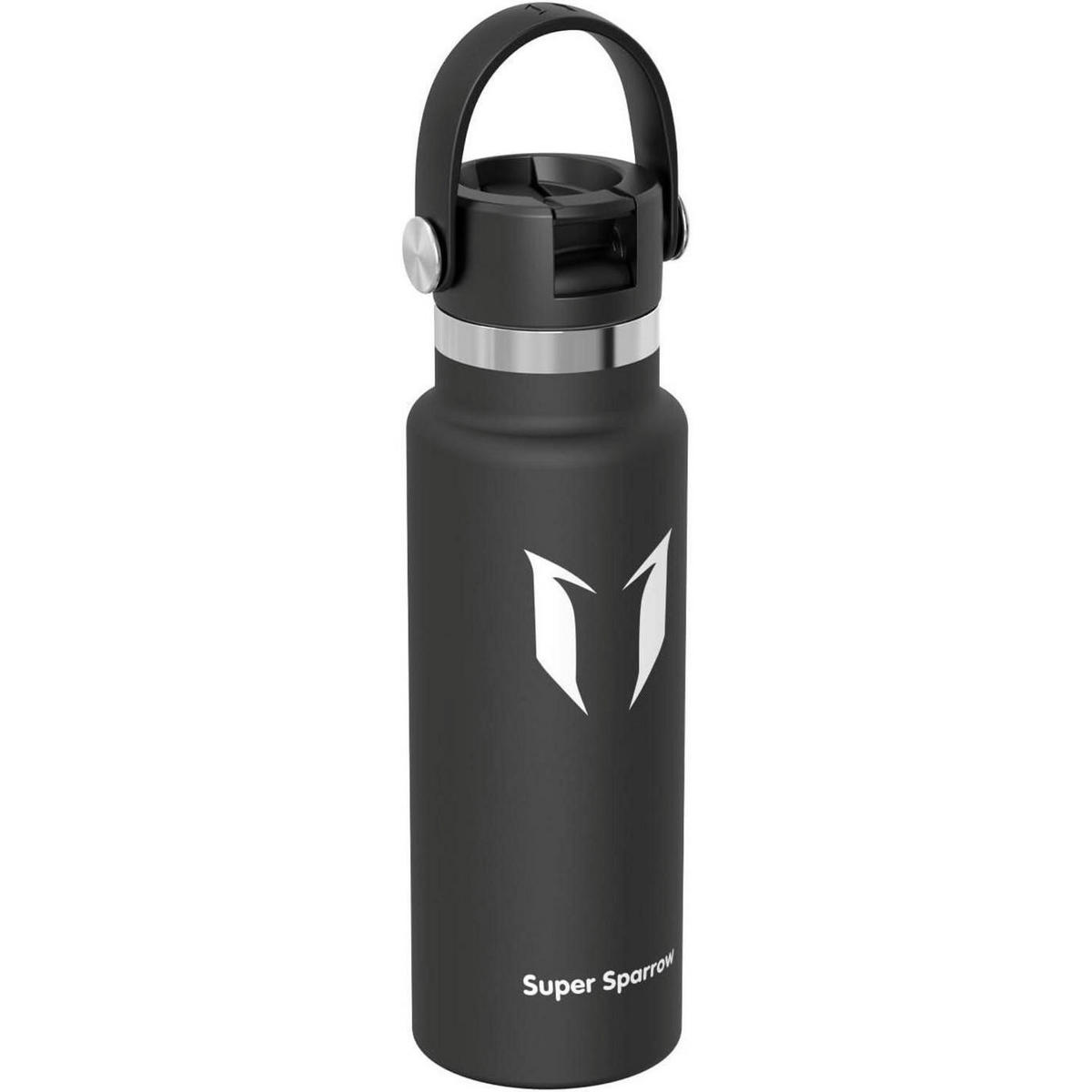 TRINKFLASCHE Edelstahl 350 ml Schwarz - Schwarz, Metall (7/7cm)