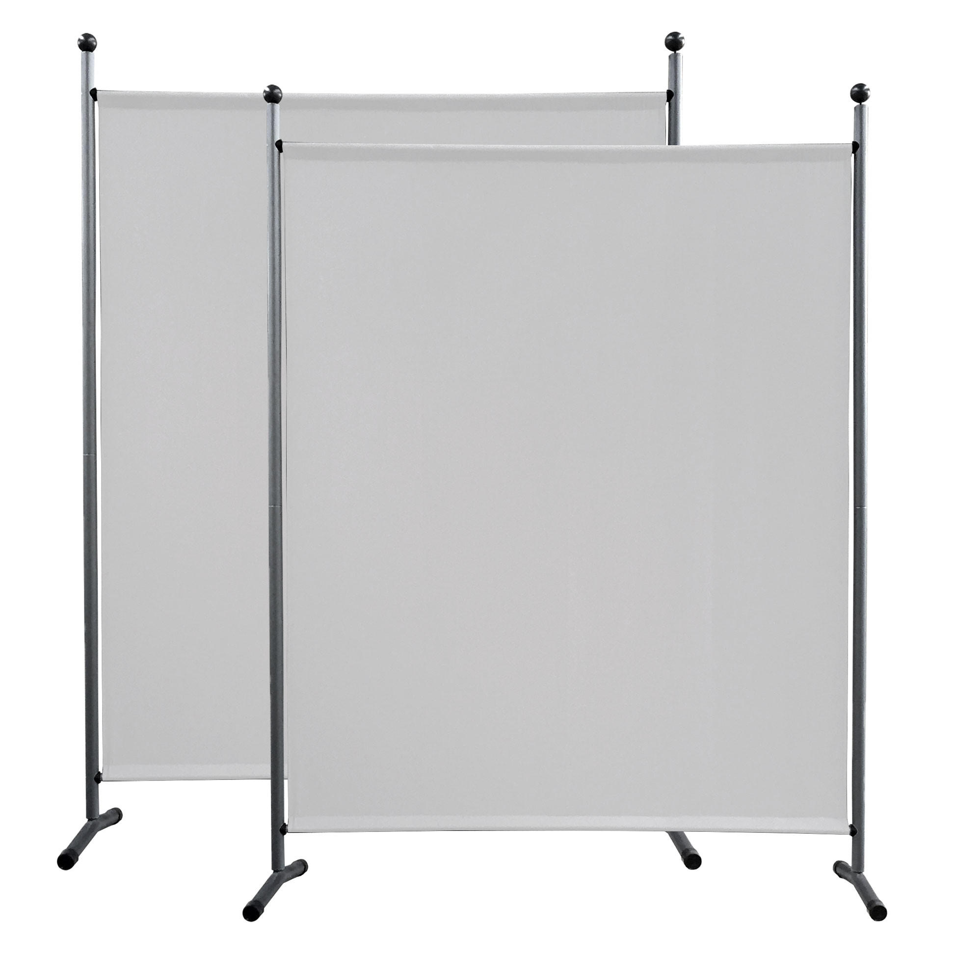 PARAVENT 2 Stück 1-tlg. 150x190 cm Weiß - Weiß, Metall (150/190cm) - QUICK STAR