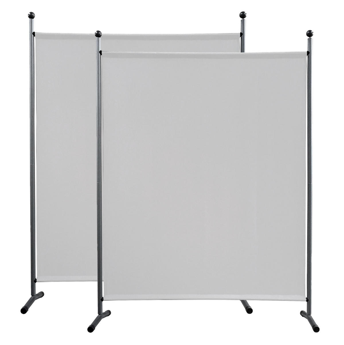 PARAVENT 2 Stück 1-tlg. 150x190 cm Weiß - Weiß, Metall (150/190cm) - QUICK STAR