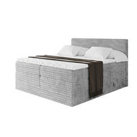BOXSPRINGBETT mit Matratze H3|H4 und Lattenrost - TOLO KING-v1 120x200 Cord - Hellgrau - Hellgrau, Holzwerkstoff (120/200cm)