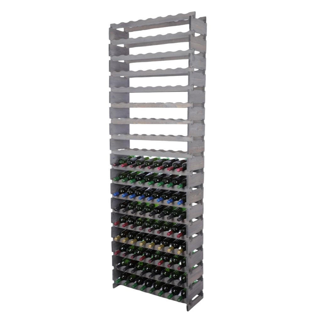 WEINREGAL VINOTECA FLEX PRO HxBxT 247x84x28cm 144 Flaschen auf 18 Ebenen Grau - Grau, Holz (84/247/28cm) - PROREGAL